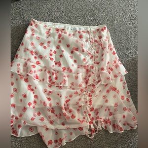 Princess Polly red floral skirt